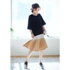 3/4-sleeve Color-block Pullover Dress