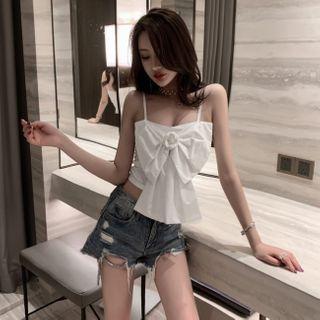 Spaghetti Strap Bow Crop Top