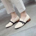 Faux Leather Piped Loafers