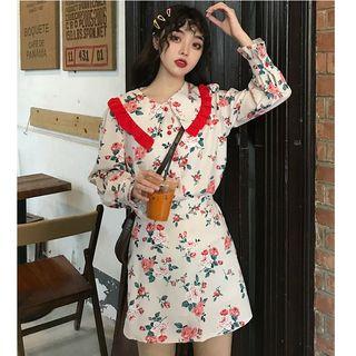 Floral Blouse / Plain A-line Skirt