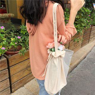 Plain Cotton Bucket Bag Almond - One Size