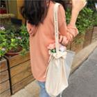 Plain Cotton Bucket Bag Almond - One Size