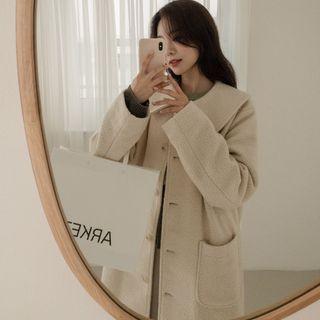 Puritan-collar Boucl  Coat