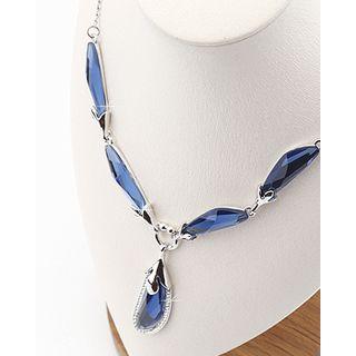 Faux-gem Eggplant-motif Necklace