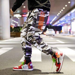 Lettering Camo Sweatpants