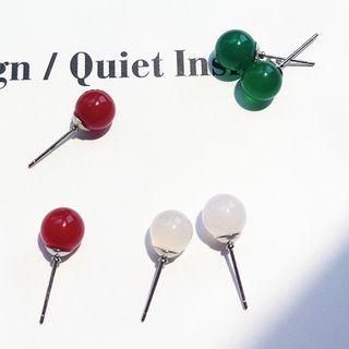 Agate Bead Stud Earring