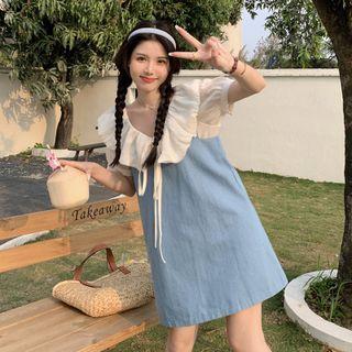 Bow Mini A-line Overall Dress / Blouse