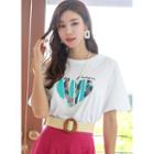 Heart Tropical-printed T-shirt
