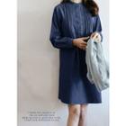 Pin-tuck Front A-line Denim Dress