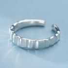 925 Sterling Silver Textured Open Ring S925 Silver - Silver - One Size
