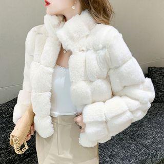 Plain Faux Fur Cropped Jacket