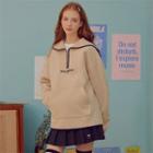 Piped Elbow-patched Polar-fleece Anorak Sweatshirt Ivory - One Size