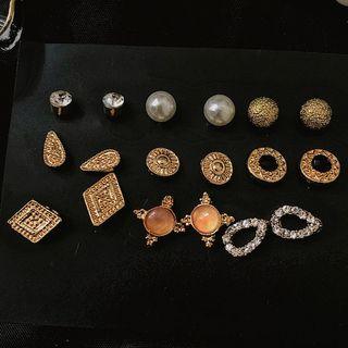 Set: Rhinestone Faux Pearl Earring (assorted Designs) As Shown In Figure - 1 Pair - One Size