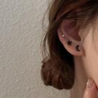 Asymmetrical Crescent Star Stud Earring 1 Pair - Black - One Size