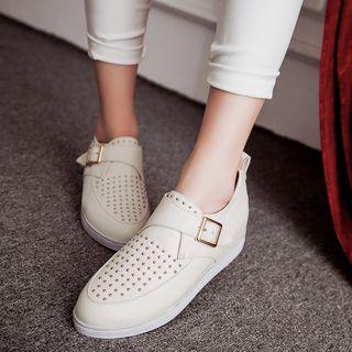 Studded Hidden Wedge Loafers