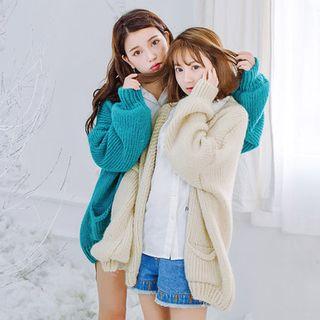 Buttoned Cardigan Peacock Blue - One Size