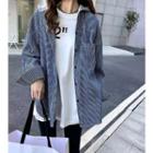 Hooded Striped Button Jacket