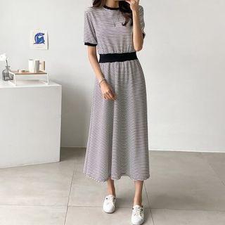 Band-waist Stripe Dress