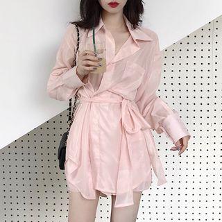 Shorts / Set: Oversized Shirt + Tie