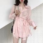 Shorts / Set: Oversized Shirt + Tie
