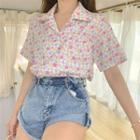 Floral Loose-fit Short-sleeve Shirt As Figure - One Size
