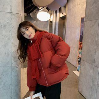 Set: Padded Jacket + Cable Knit Shawl
