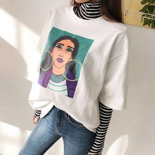 Face Illustration Short-sleeve T-shirt