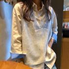Long Sleeve Plain Shirt Almond - One Size
