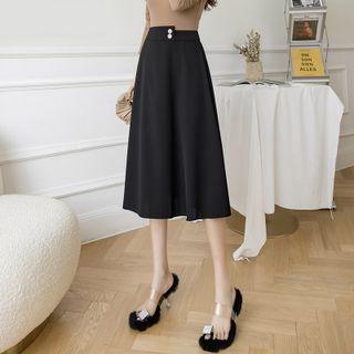 Chiffon Plain Midi A-line Skirt