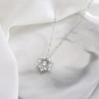 925 Sterling Silver Snowflake Pendant Necklace Ns162 - Silver - One Size