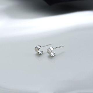 Curve Sterling Silver Earring Arc Earrings - Silver - One Size
