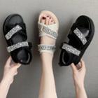 Glitter Adhesive Strap Platform Sandals