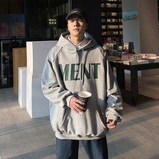 Drawstring Lettering Print Hoodie