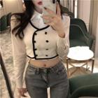 Plain Shirt / Contrast Trim Vest