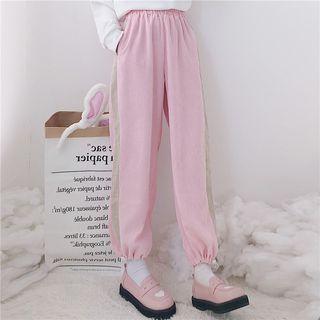 Contrast-trim Corduroy Wide-leg Pants