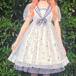 Bow Mesh Dress Purple - One Size