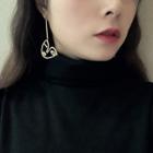 Face Drop Earring 1 Pair - Gold - One Size