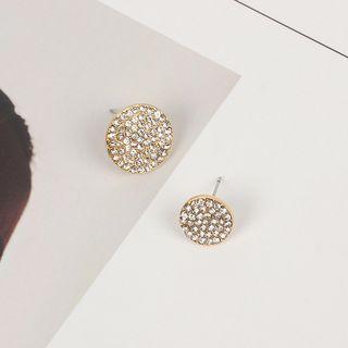 Rhinestone Stud Earring Gold - One Size