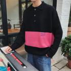 Color Block Placket Sweater