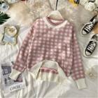 Checker Sweater Pink - One Size