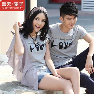 Couple Lettering T-shirt