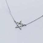 925 Sterling Silver Rhinestone Star Pendant Necklace Necklace - One Size