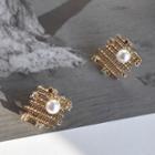 Faux Pearl Earring 1 Pair - S925 Silver Needle - Gold - One Size