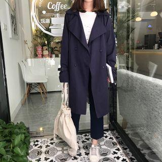 Plain Loose-fit Trench Coat
