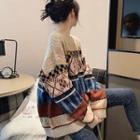 Oversize Long-sleeve Printed Sweater