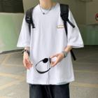 Mock Two-piece Applique T-shirt