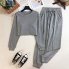 Set: Crop Pullover + Sweatpants