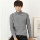 Turtleneck Long-sleeve Knit Sweater
