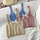 Bow Accent Lace Trim Camisole Top