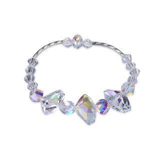 925 Sterling Silve Sparkling Elegant Romantic Bracelet Austrian Element Crystal Silver - One Size